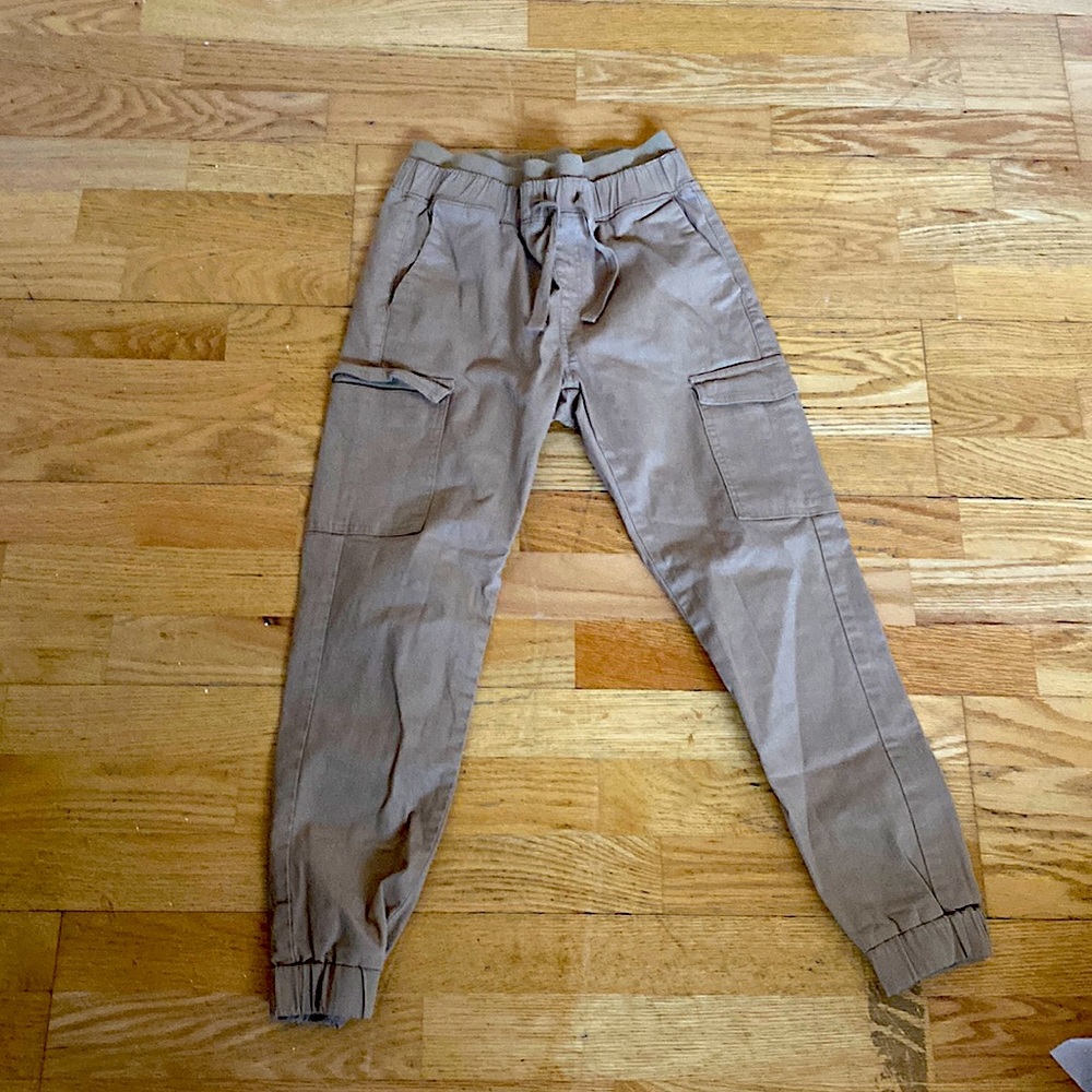 Cargo pants, beige, i bought it for $50 selling for $35